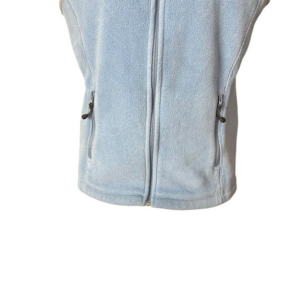 Vineyard Vines Small Fleece Vest Sleeveless Light Blue Full Zip Pockets - Picture 8 of 11